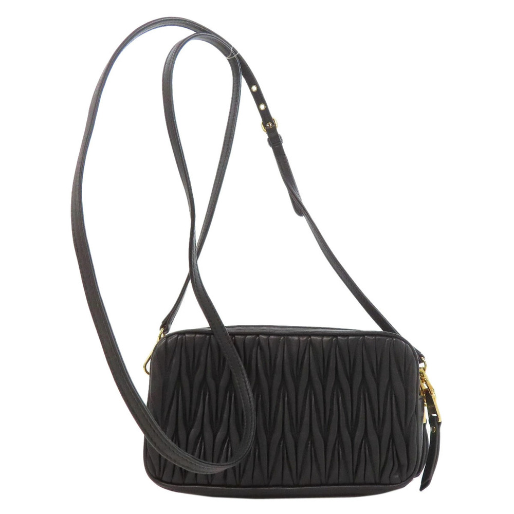 Miu Miu Calfskin Shoulder Matelasse Bag Black